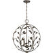 Laska 4 Light 20 inch Enchanted Bronze Pendant Ceiling Light