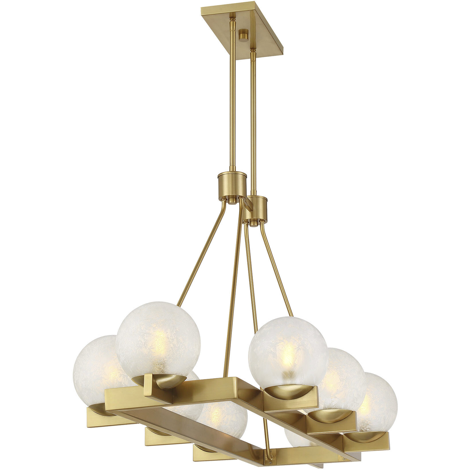 Darien Linear Chandelier Ceiling Light in Warm Brass