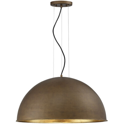 Sommerton 3 Light 24 inch Rubbed Bronze with Gold Leaf Pendant Ceiling Light