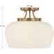 Octave 3 Light 13 inch Warm Brass Semi-Flush Ceiling Light, Essentials
