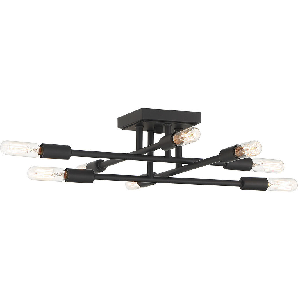 Lyrique 8 Light 19.5 inch Matte Black Semi-Flush Ceiling Light