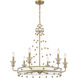 Iris 6 Light 31.5 inch White with Warm Brass Accents Chandelier Ceiling Light in White/Warm Brass