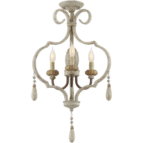 Dauphin 3 Light 19 inch Avignon Covertible SemiFlush Ceiling Light