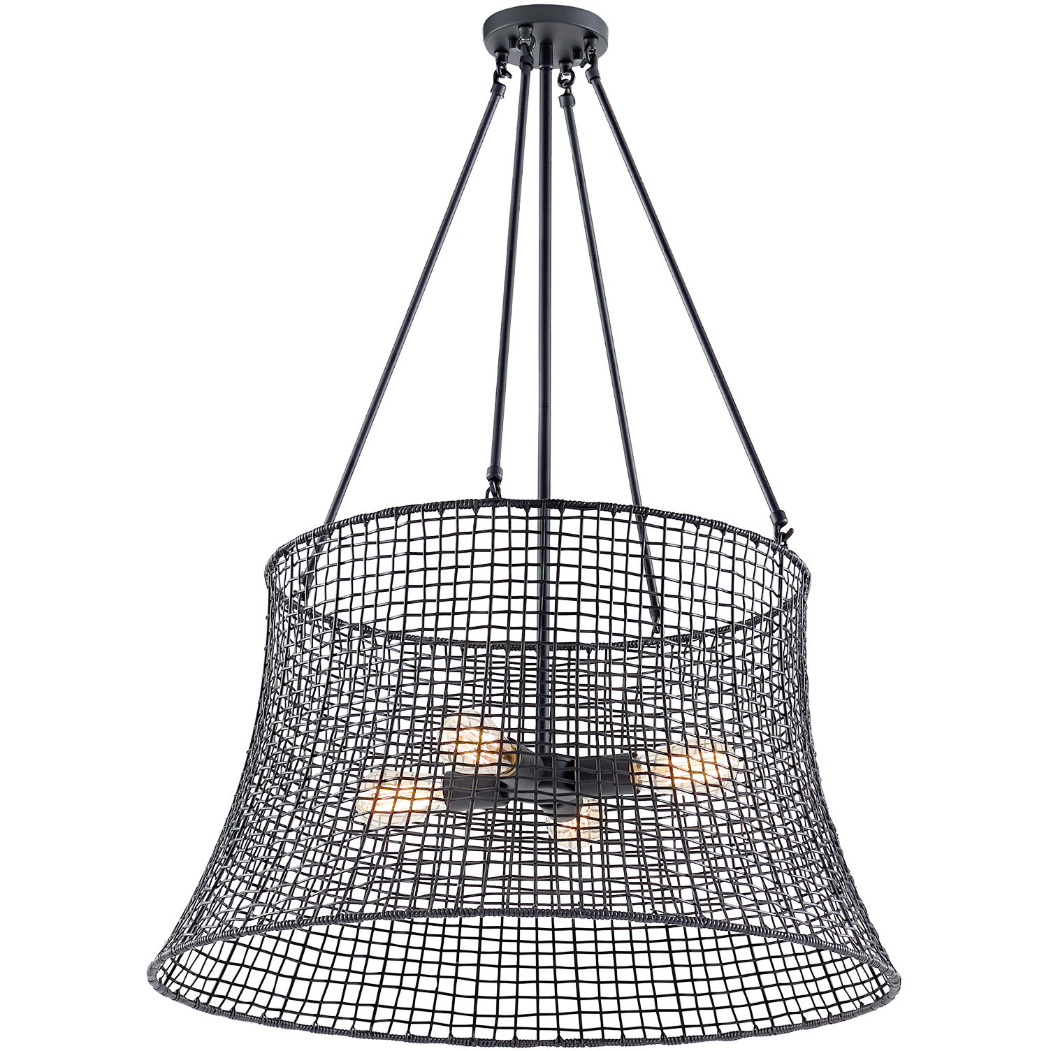 Longleaf 4 Light 28 inch Matte Black Outdoor Chandelier