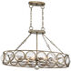 Warwick 6 Light 34.5 inch Brittannia Gold Linear Chandelier Ceiling Light