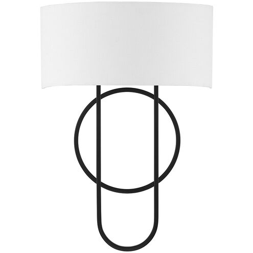 Tempe 2 Light 12 inch Matte Black Sconce Wall Light