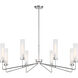 Baker 8 Light 44 inch Polished Nickel Chandelier Ceiling Light, Essentials