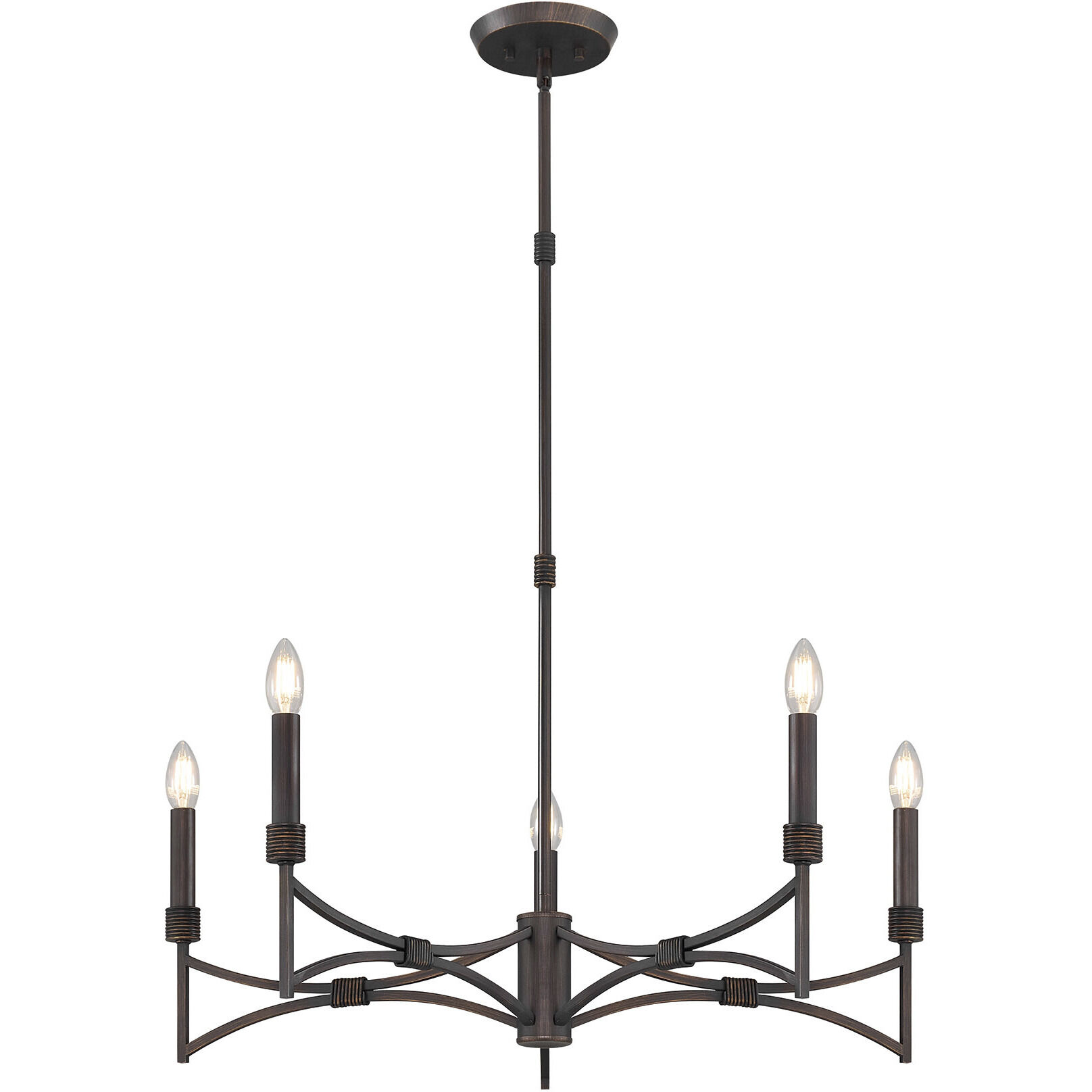 Gardner 5 Light 30 inch Champagne Mist Chandelier Ceiling Light