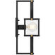 Raeburn 1 Light 18 inch Matte Black with Burnished Brass Outdoor Wall Lantern