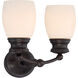 Elise 2 Light 12 inch English Bronze Bathroom Vanity Light Wall Light, Essentials