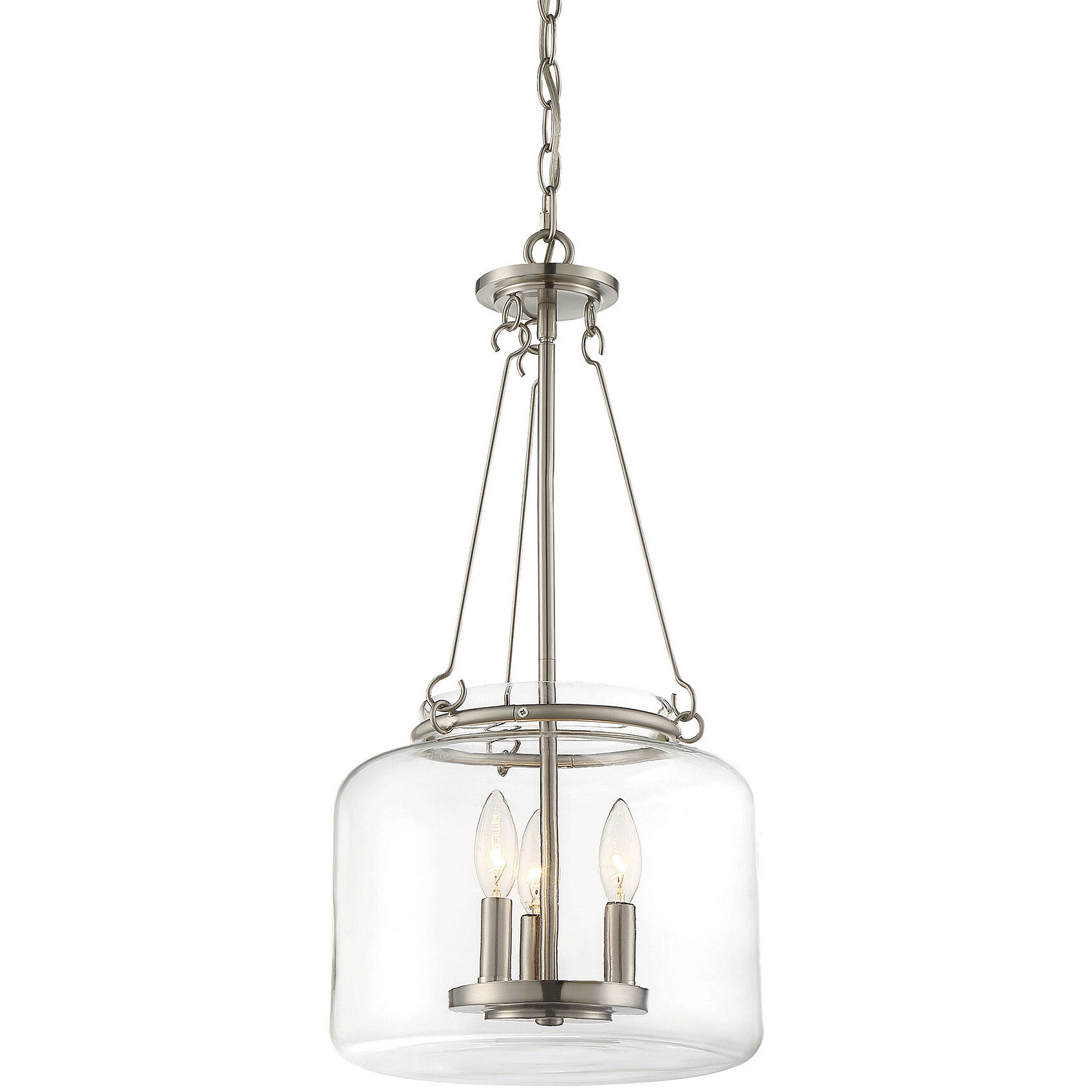 Akron 3 Light 12 inch Satin Nickel Pendant Ceiling Light, Essentials