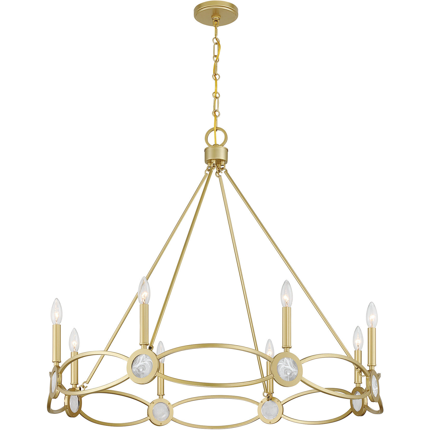 Minette 8 Light 37 inch Spun Gold Chandelier Ceiling Light