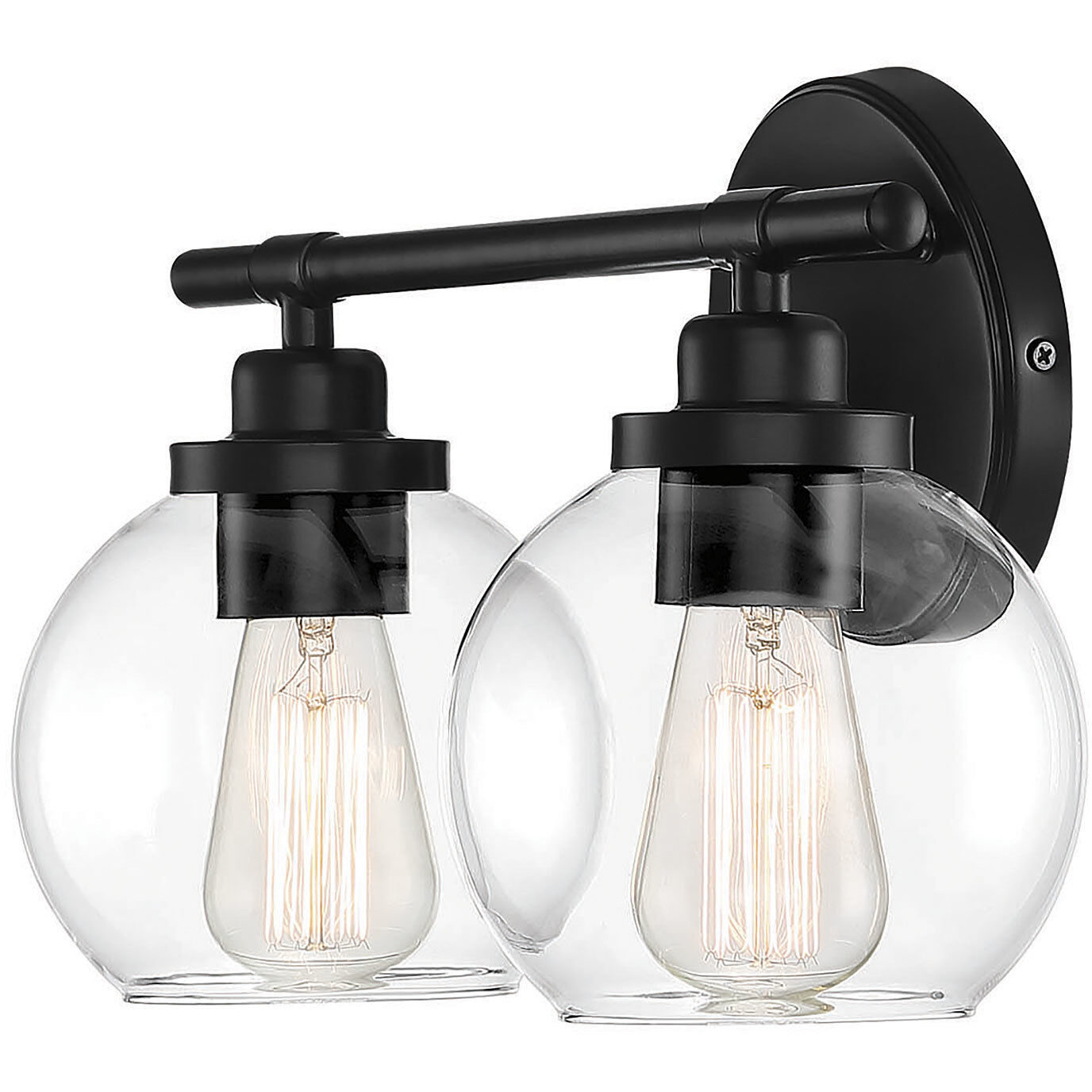 Carson 2 Light 14 inch Black Bathroom Vanity Light Wall Light, Essentials