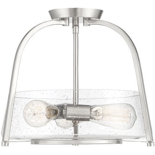 Dash 3 Light 16 inch Satin Nickel Semi-Flush Ceiling Light