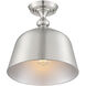 Berg 1 Light 12 inch Satin Nickel Semi-Flush Ceiling Light, Essentials