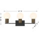 Jarrell 3 Light 24 inch Matte Black Bathroom Vanity Light Wall Light