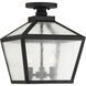 Woodstock 3 Light 12 inch Matte Black Outdoor Flush Mount