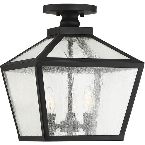 Woodstock 3 Light 12 inch Matte Black Outdoor Flush Mount