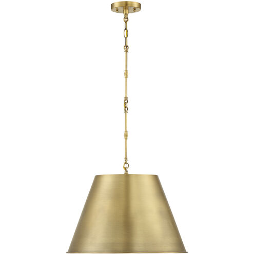 Alden 1 Light 18.25 inch Warm Brass Pendant Ceiling Light, Essentials