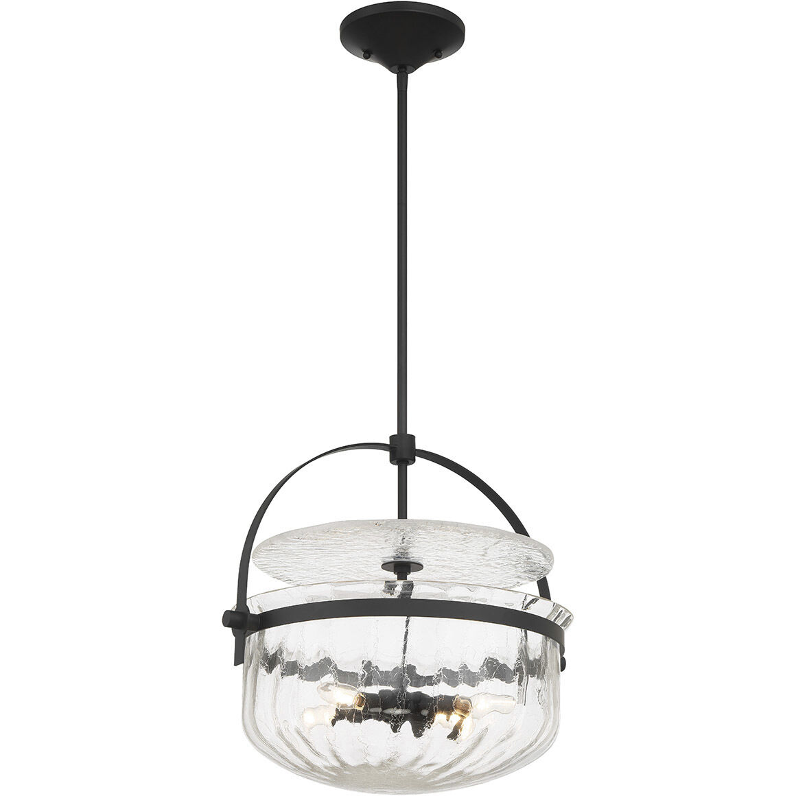 Denmar 4 Light 18 inch Matte Black Covertible SemiFlush Ceiling Light