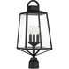 Inglewood 3 Light 22.25 inch Black Outdoor Post Lantern, Lighting One (Open)