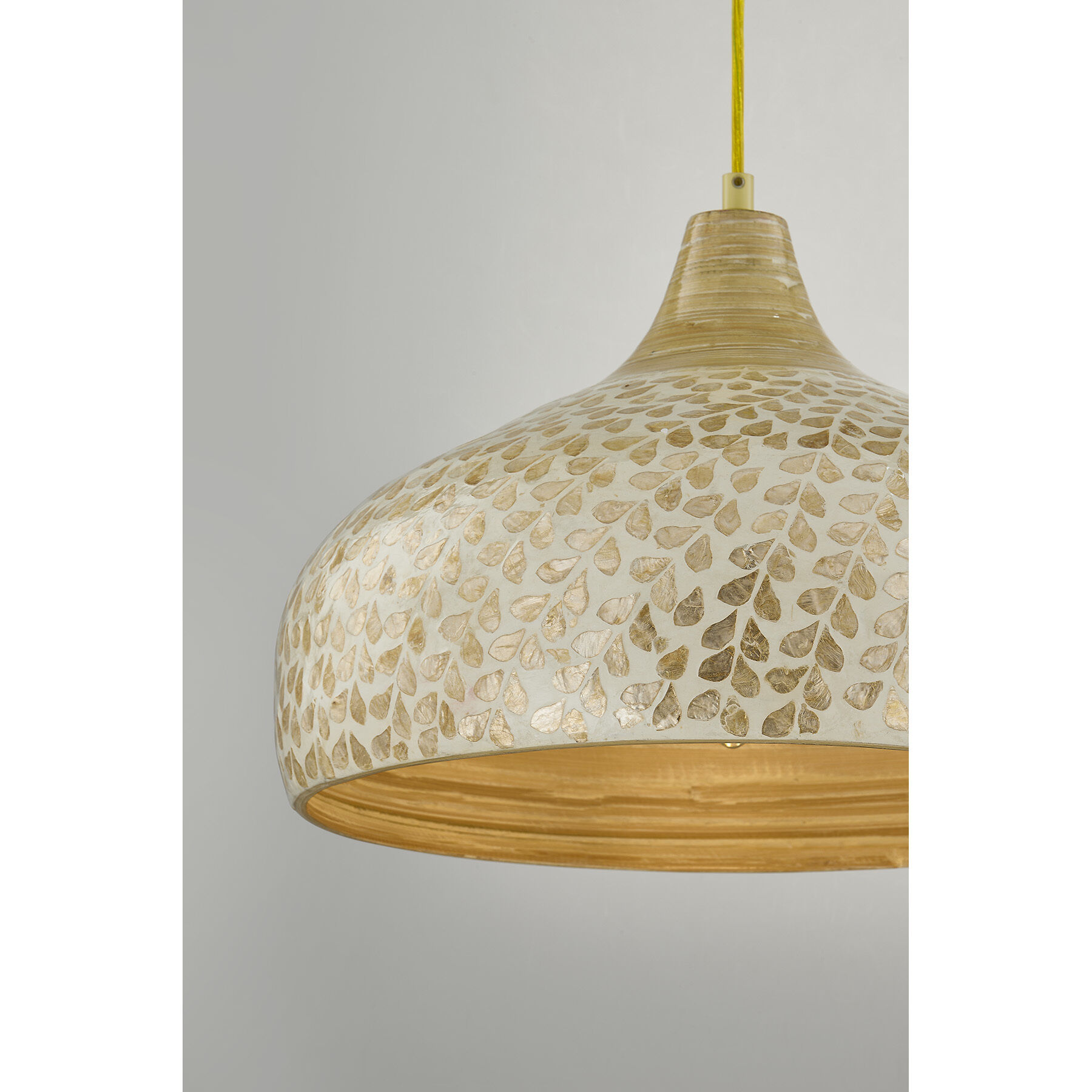 Kemp 1 Light 17.75 inch Ivory and Gold Shell Pendant Ceiling Light