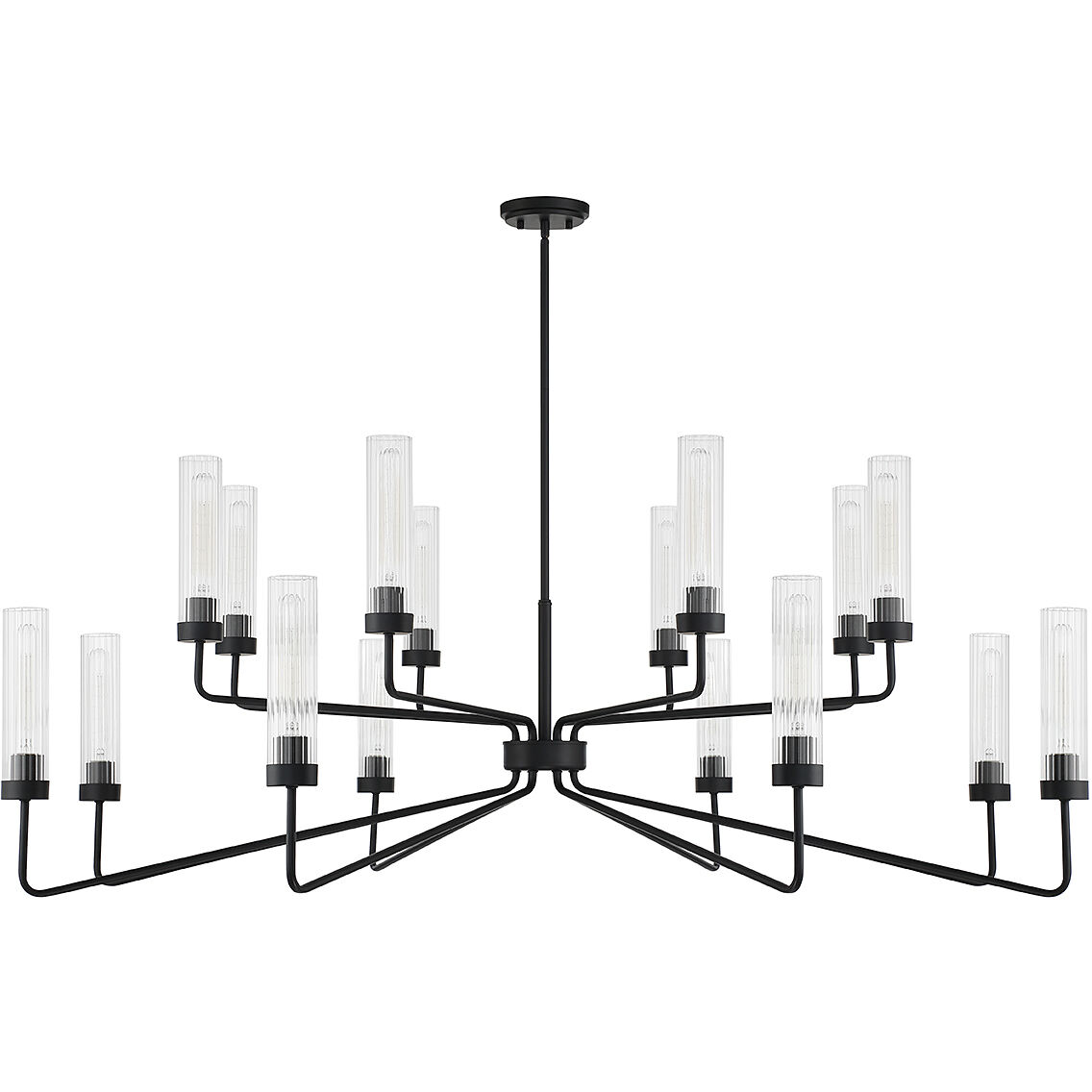 Baker 16 Light 61 inch Matte Black Chandelier Ceiling Light, Essentials