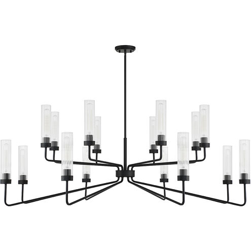 Baker 16 Light 61 inch Matte Black Chandelier Ceiling Light, Essentials