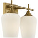 Octave 2 Light 13.75 inch Warm Brass Bathroom Vanity Light Wall Light, Essentials