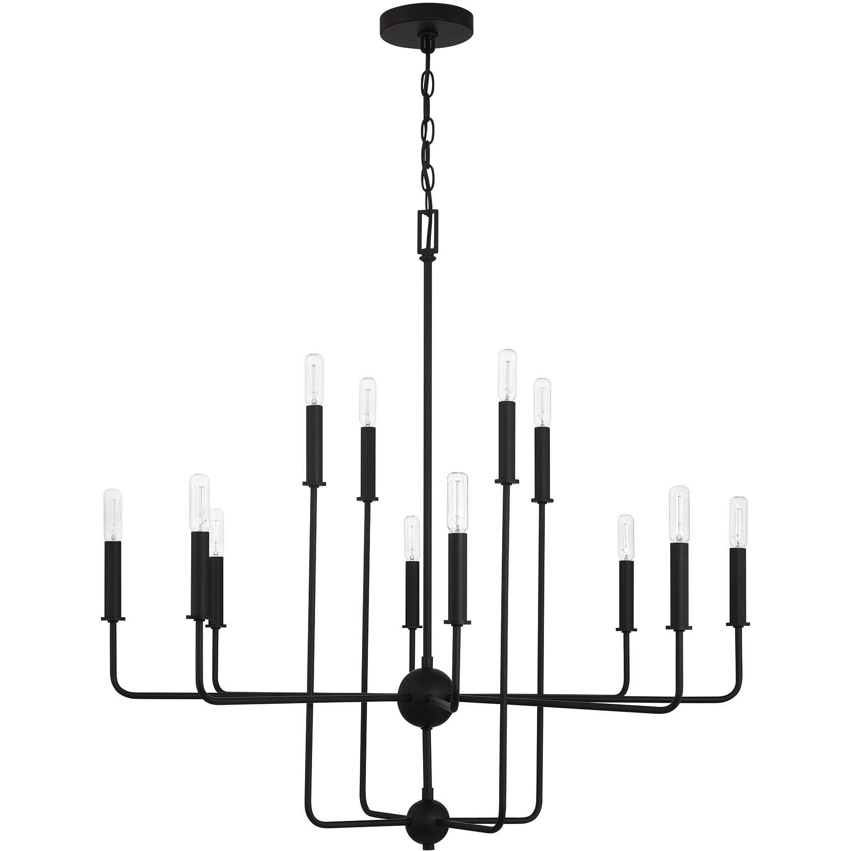 12 light chandelier black top