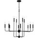 Avondale 12 Light 34 inch Matte Black Chandelier Ceiling Light