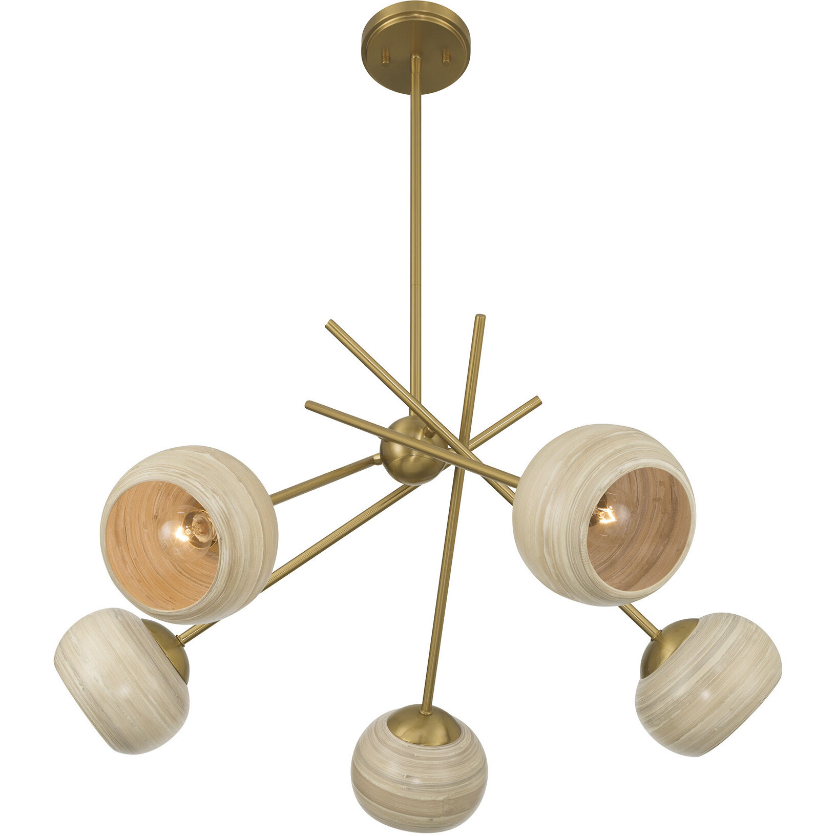 Jasper 5 Light 27.38 inch Warm Brass Chandelier Ceiling Light