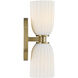 Baldwin 2 Light 4.5 inch Noble Brass Wall Sconce Wall Light, Essentials