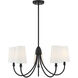 Cameron 5 Light 29 inch Matte Black Chandelier Ceiling Light, Essentials