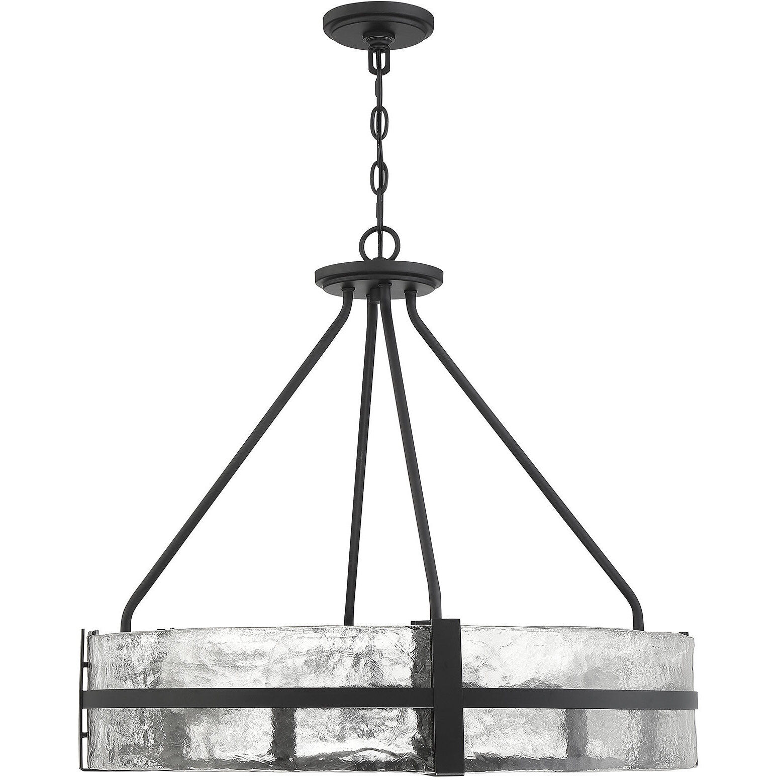 Hudson 8 Light 28 inch Matte Black Pendant Ceiling Light