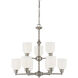 Melrose 9 Light 26 inch Satin Nickel Chandelier Ceiling Light
