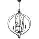Orchid 8 Light 32 inch Matte Black Pendant Ceiling Light, Lighting One