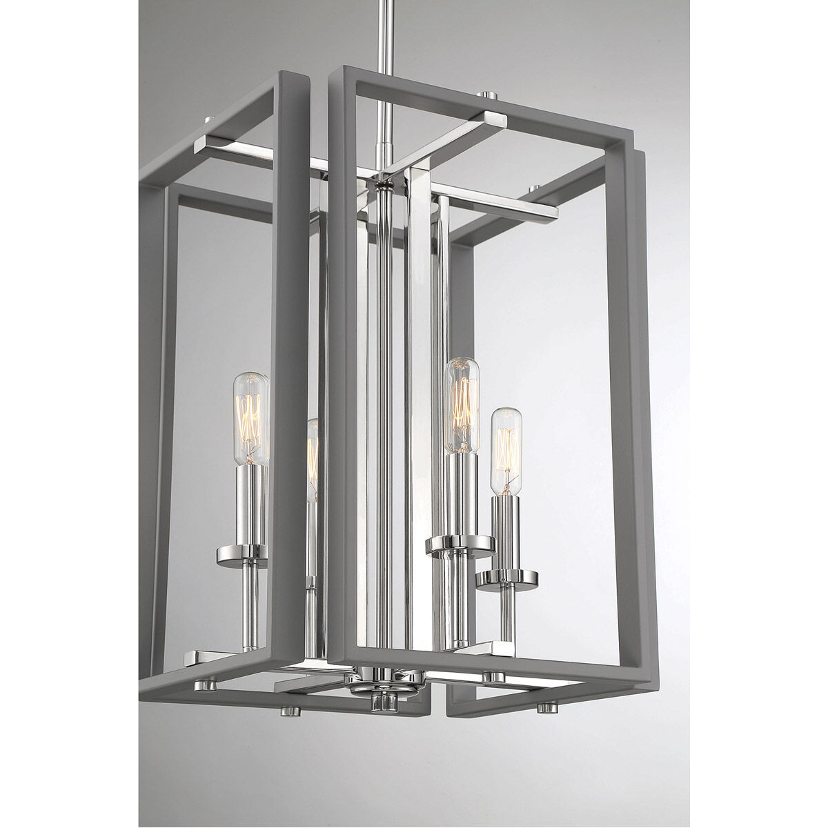 Champlin 4 Light 12.38 inch Gray with Polished Nickel Accents Pendant Ceiling Light in Gray/Polished Nickel