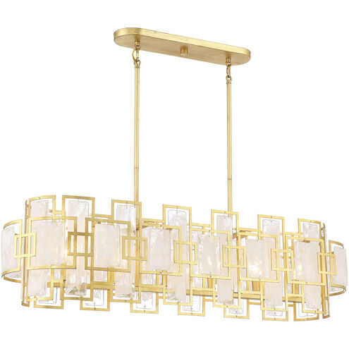 Portia 6 Light 42 inch True Gold Linear Chandelier Ceiling Light