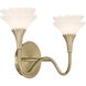 Florena 2 Light 16 inch Noble Brass Bathroom Vanity Light Wall Light