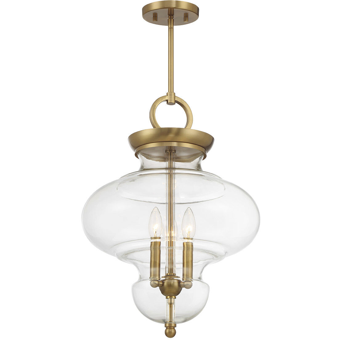 Bergdorf 3 Light 15 inch Warm Brass Pendant Ceiling Light