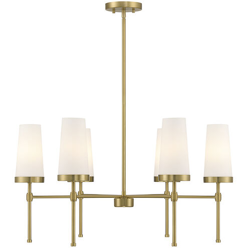 Haynes 6 Light 30 inch Warm Brass Chandelier Ceiling Light, Essentials