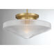 Norwich 1 Light 18 inch Warm Brass Covertible SemiFlush Ceiling Light