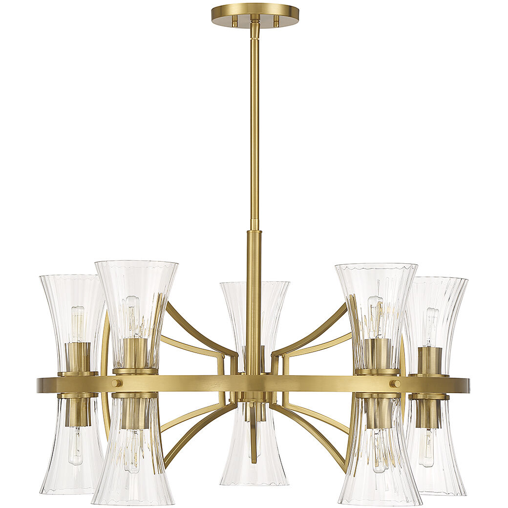 Bennington 10 Light 30.5 inch Warm Brass Chandelier Ceiling Light