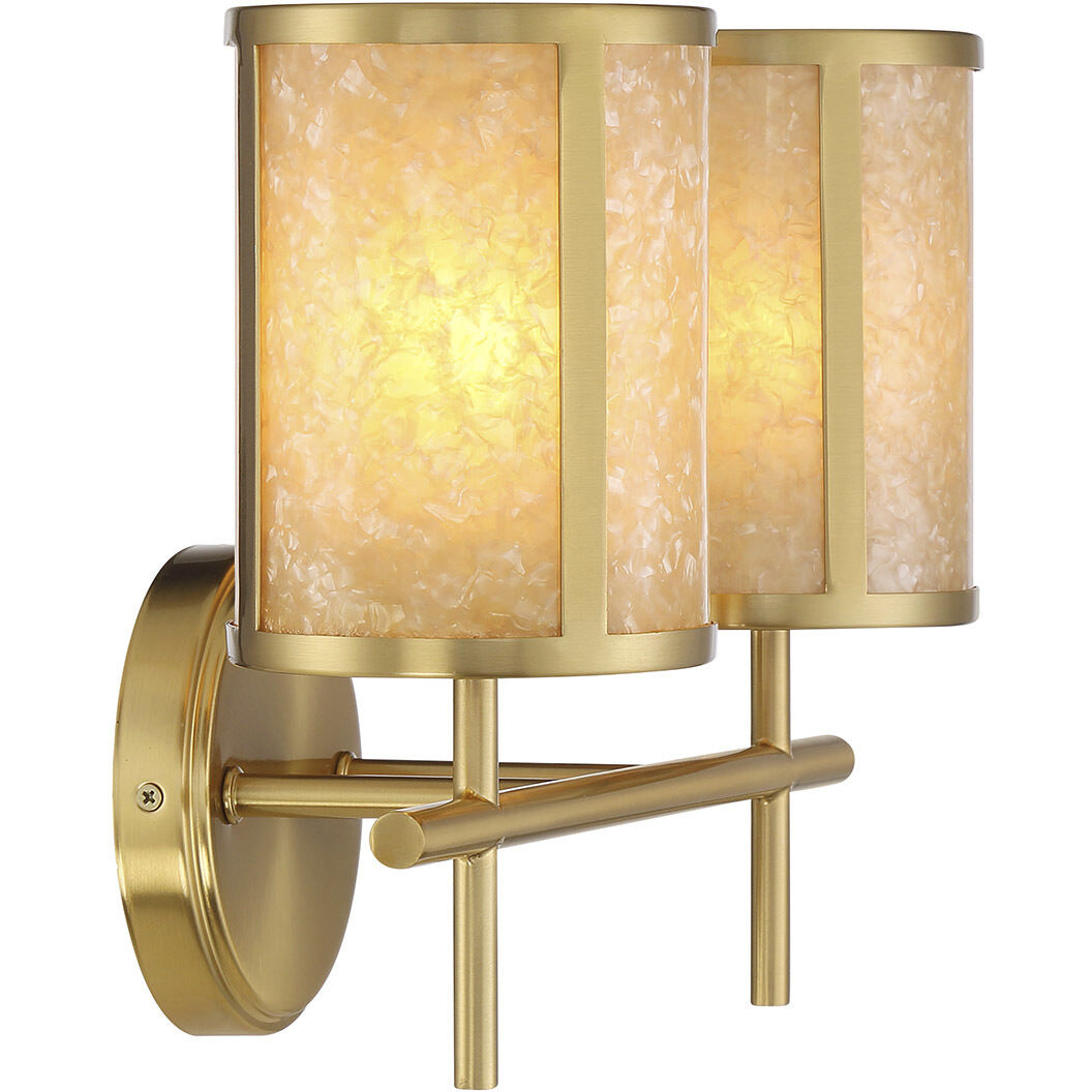 Camden 2 Light 14.75 inch Warm Brass Bath Wall Light