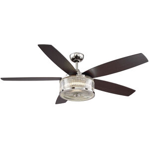 Phoebe 56 inch Polished Nickel with Chestnut Blades Ceiling Fan