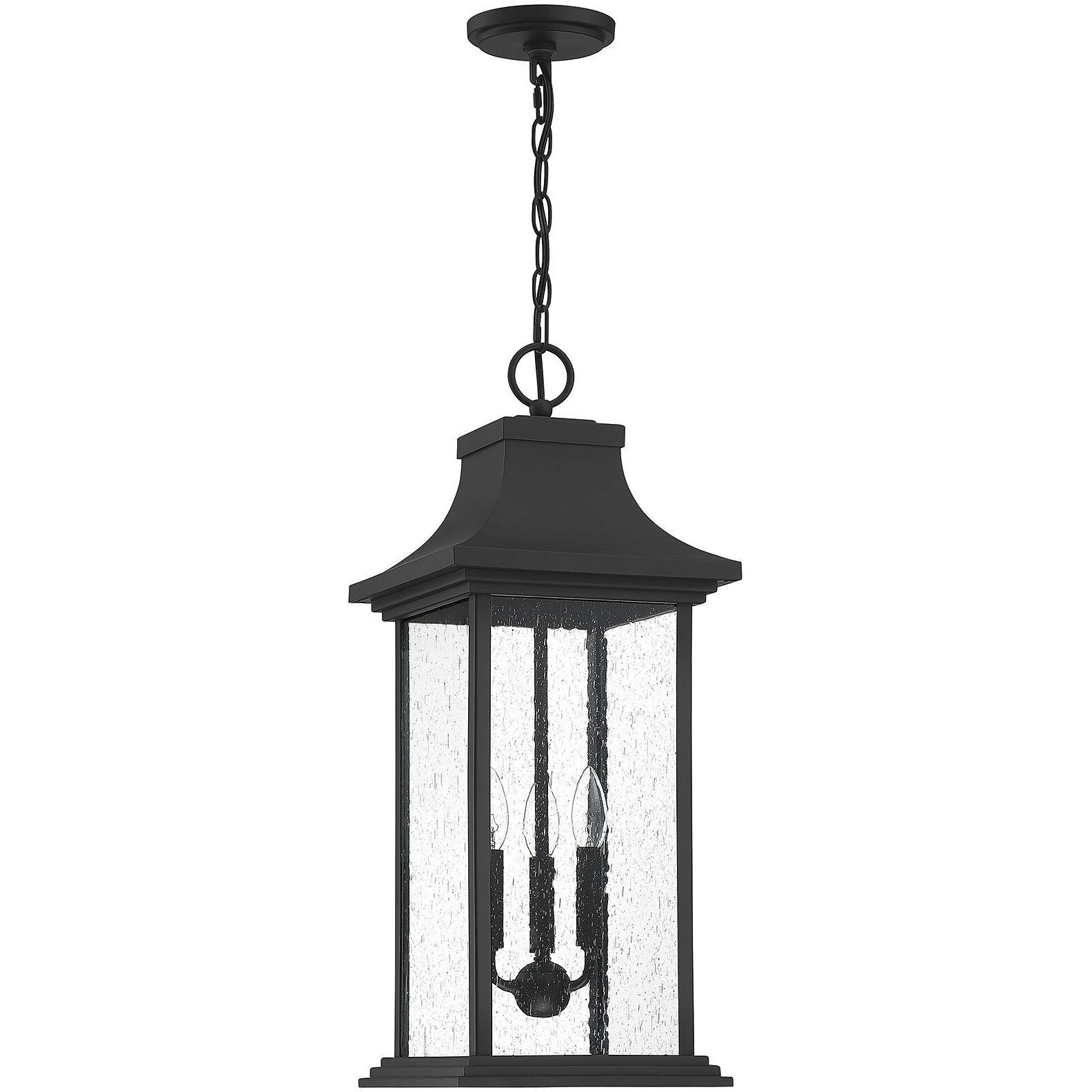 Hancock 3 Light 10.5 inch Black Outdoor Hanging Lantern