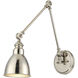 Dakota 33.75 inch 60 watt Polished Nickel Adjustable Wall Sconce Wall Light, Essentials