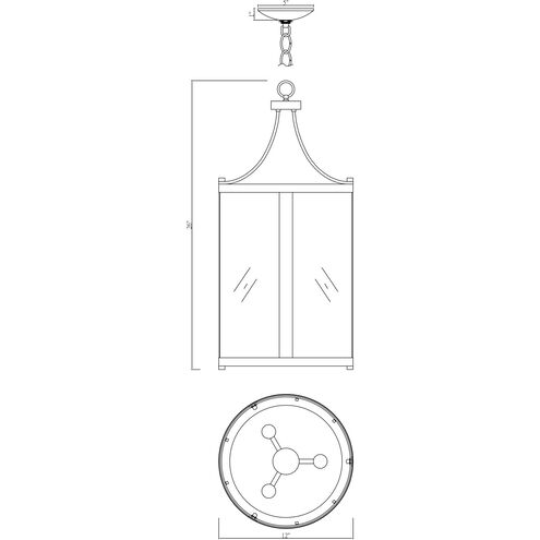 Penrose 3 Light 12 inch Satin Nickel Pendant Ceiling Light, Essentials