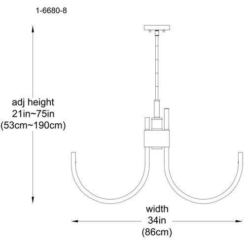 Sorrento 8 Light 34 inch Noble Brass Chandelier Ceiling Light, Essentials